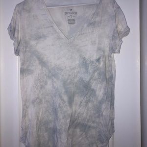 White & Grey Tye-dye tee from American eagle